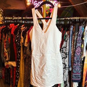 ALO Yoga White Sheath Halter Mini Dress